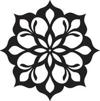 Arabic Treasures in Monochrome Floral Tiles Design Black Floral Harmony Arabic Logo Mastery vector