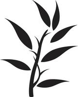 Bamboo Harmony Unveiled Vector Icon in Black Black Beauty Bamboo Plant Logo Mastery