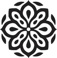 Floral Beauty in Black Arabic Logo Mastery Arabic Elegance Unveiled Floral Pattern Icon vector