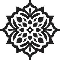 Intricate Floral Magic Arabic Emblem with Florals Iconic Middle Eastern Beauty in Black Arabic Tiles vector