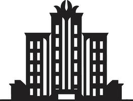 Architectural Charm Black Apartment Logo Brilliance Elegant Residence in the City Black Vector Art