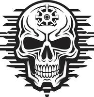 Cyberpunk Dream The Mechanical Skull Profile Abstract Machine Icon The Soul of the Future vector