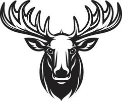 Contemporary Moose Artwork Black and White Moose Emblem vector