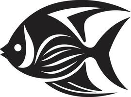 Graceful Angelfish Black Logo Iconic Design Black Beauty Angelfish Vector Logo