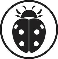 Eyes of Grace in Motion The Ladybugs Monochrome Crest Simplicity in Shadows The Vector Ladybugs Geometric Charm