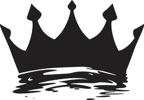 Black and Regal Crown Vector Symbol Royal Mastery Crown Logo in Monochrome