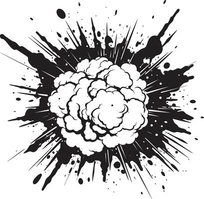 Kaboom Action Packed Comic Explosion Design Iconic Boom Black Emblem Design