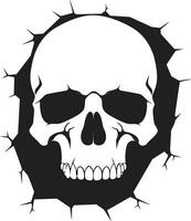 Gothic Wall Intrigue The Hidden Skull Emblem Mystical Skull Unearthed Wall Cracks Reveal vector