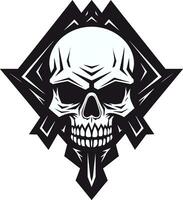 Epic Skull Icon A Stylish Symbol Dark Enigma The Occult Head Design vector