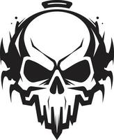 Sorcerys Gaze Sinister Skull Glyph Darkness Unveiled Black Skull Vector