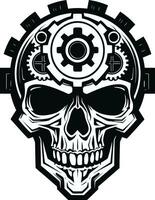 Abstract Cyber Emblem The Digital Symphony of Art and Tech Majestic Black Machine Symbol The Robotic Renaissance vector