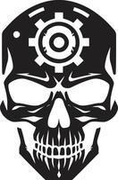 Steampunk inspired Cyber Skull The Fusion of Eras Mechanical Skull Logo A Glimpse into Cybernetic Intrigue vector