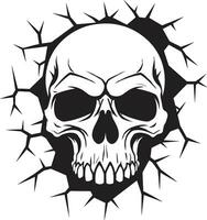 Gothic Intrigue in Cracks The Walls Skulls Return Dark Mystery Unleashed The Skulls Peeping Symbol vector