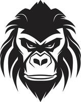 babuino coronado heráldica primate Rey icono vector