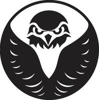 Midnight Monochrome Majesty Skyborne Sparrowhawk Icon Ebon Excellence Feathers of Fury vector