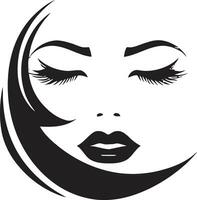 esculpido gracia negro logo con mujeres cara en monocromo eterno elegancia negro cara emblema diseño con mujeres perfil vector