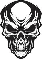 Nocturnal Secrets Shadowed Emblem Ebon Enigma Mystic Skull Profile vector