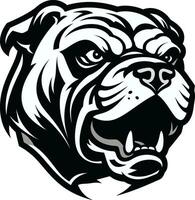 Bulldog Power Black Logo Design with Icon Black and Bold Bulldog Vector Icon