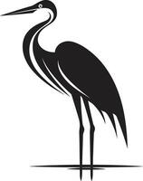 Majestic Heron Vector Silhouette Heron in Vector Artform