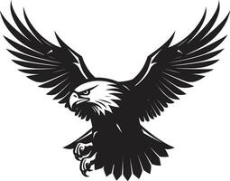 majestuoso monocromo negro águila logo vector icono águila elegancia emblema de poder en negro