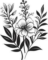 negro y lozano exótico floral vector majestuoso selva botánico floral logo emblema