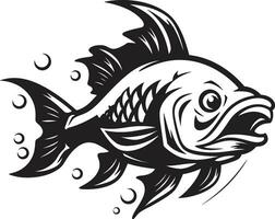 esqueletos de el mar pescado logo diseño elegancia en el profundo pescado hueso vector Arte