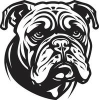 Mighty Canine Vector Icon in Black Vector Artistry Bulldog Emblem in Black