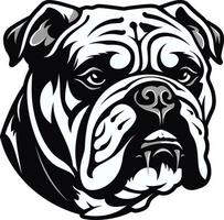 buldog poder negro logo diseño con icono negro y negrita buldog vector icono