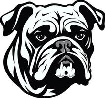 Vector Artistry Unveiled Bulldog Emblem Powerful Paws Black Bulldog Icon in Vector