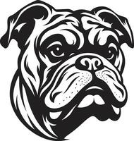 Dog Elegance in Monochrome Black Vector Icon Vector Artistry Redefined Bulldog Emblem