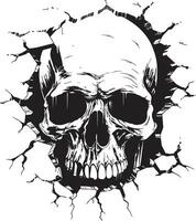 Eyes in the Unknown A Cryptic Skull in Vector Design Mystical Unveiling The Enigmatic Cracked Walls Skull