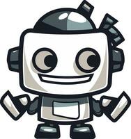 Cosmic Commando A Space Age Mascot Nanobot Knight A Small Robot Emblem vector