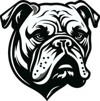 Black and Bold Bulldog Vector Icon Iconic Strength Black Logo with Bulldog