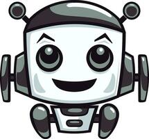 Tiny Trooper Futuristic Robot Mascot Icon Sleek Cyber Scout A Stylish Mini Robot vector