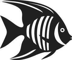 Angelfish Silhouette Black Iconic Vector Elegant Angelfish Emblem Black Logo Art