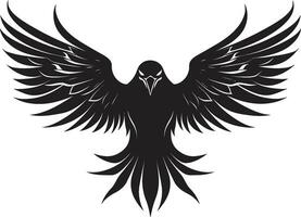 Eagles Flight Vector Icon in Black Powerful Majesty Black Eagle Icon in Vector