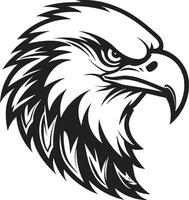 Wings of Strength Eagle Logo in Black Symbol of Flight Black Eagle Vector Emblem