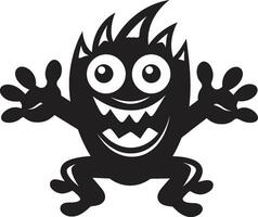 Black Beauty Cartoon Monster Logo Mastery Monstrous Fun Cartoon Creature in Black Vector