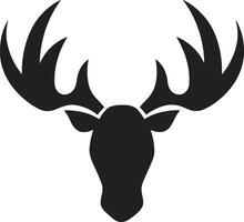 Regal Moose in Black and White Minimalistic Moose Logo Design vector