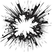 Dynamic Burst Black Logo with Comic Explosion Comic Adventure Vector Icon in Black