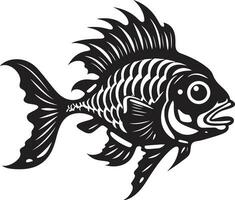 Skeletal Beauty Beneath Vector Fish Icon Bones of the Briny Fish Skeleton Logo Art