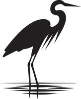 Heron Symbol for Your Brand Elegant Black Heron Icon vector