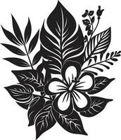 Island Escape Vector Icon in Black Vector Artistry Unveiled Exotic Floral Logo