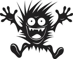 Vector Artistry Unveiled Cartoon Monster Emblem Monstrous Magic Black Monster Icon in Vector