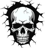 Peek Behind the Wall The Skulls Intriguing Emblem Hidden Secrets Unveiled The Cracked Walls Skull Icon vector