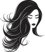 Intriguing Simplicity Vector Icon of Females Essence in Monochrome Empowerment through Beauty Black Face Emblem with Womans Profile