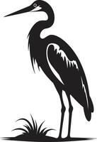 Heron Majesty in Vector Art Serene Heron Silhouette Logo