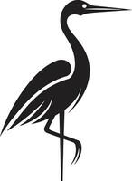 Abstract Heron Vector Icon Stylized Black Heron Emblem