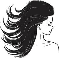 intrigante perfil logo con mujeres cara en monocromo empoderamiento mediante gracia negro hembra cara diseño vector
