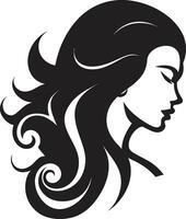 Sculpted in Time Female Face in Black Logo Timeless Allure Black Face Design Emblem vector